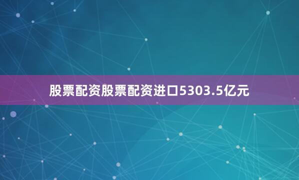 股票配资股票配资进口5303.5亿元